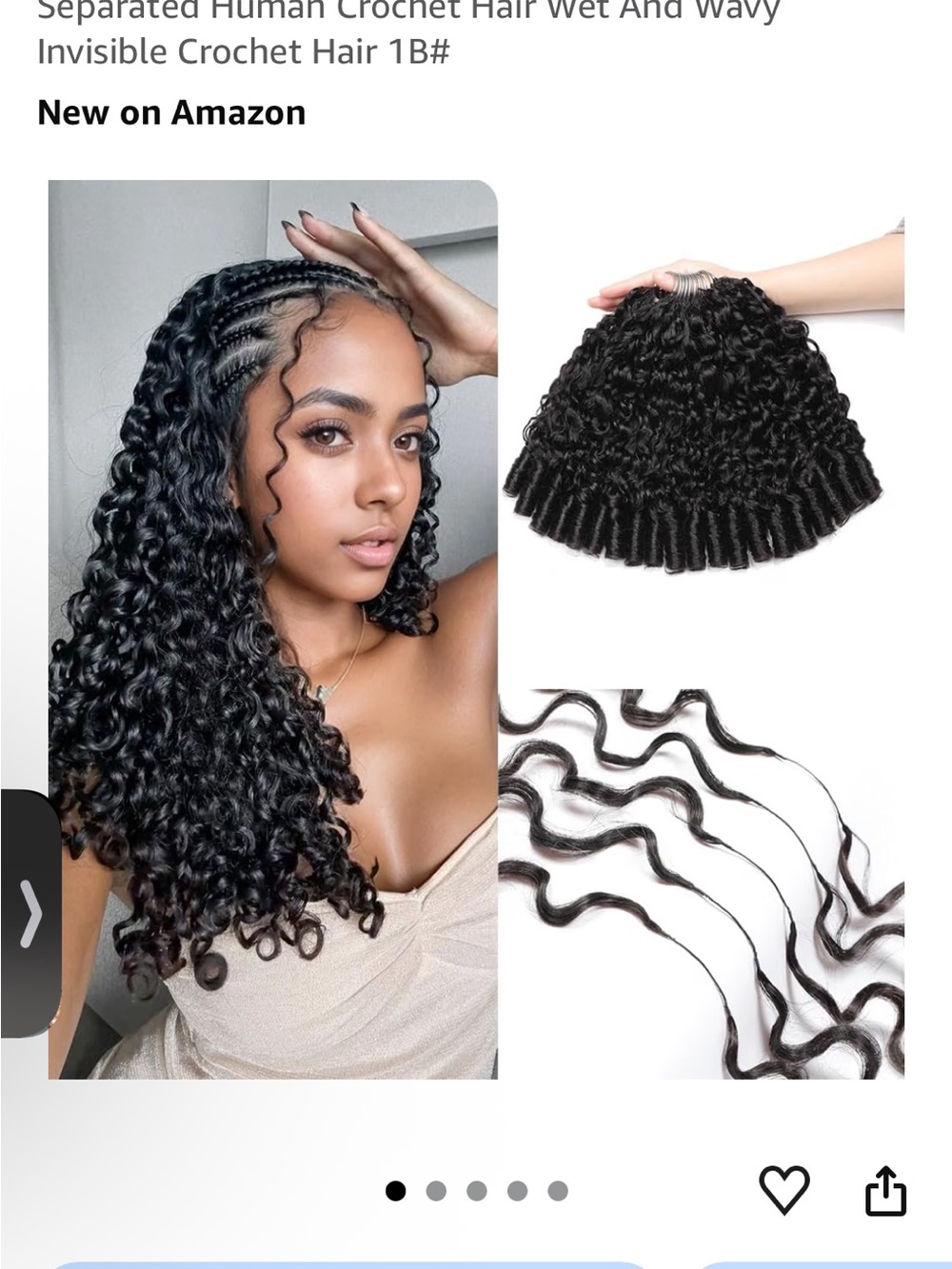 Wet & Wavy Crochet Hair Extensions - 1B Jet Black